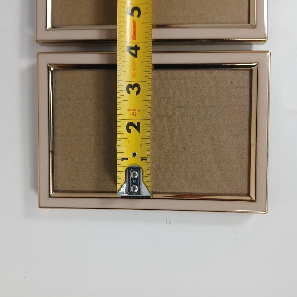 Rachel Zoe 4x6 Picture Frame Set of 2 Blush Pink Gold Trim Glass Photo Frames
